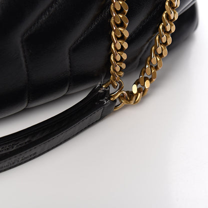 Saint Laurent Calfskin Y Quilted Monogram Medium Loulou Chain Satchel Black 14 of 15