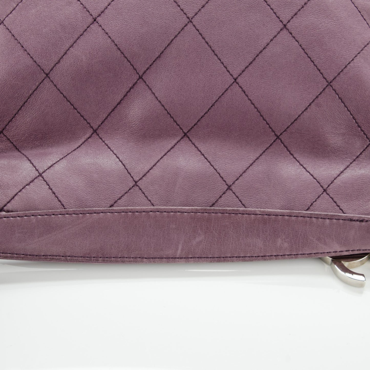 Lambskin Stitched Medium Ultimate Soft Tote Light Purple