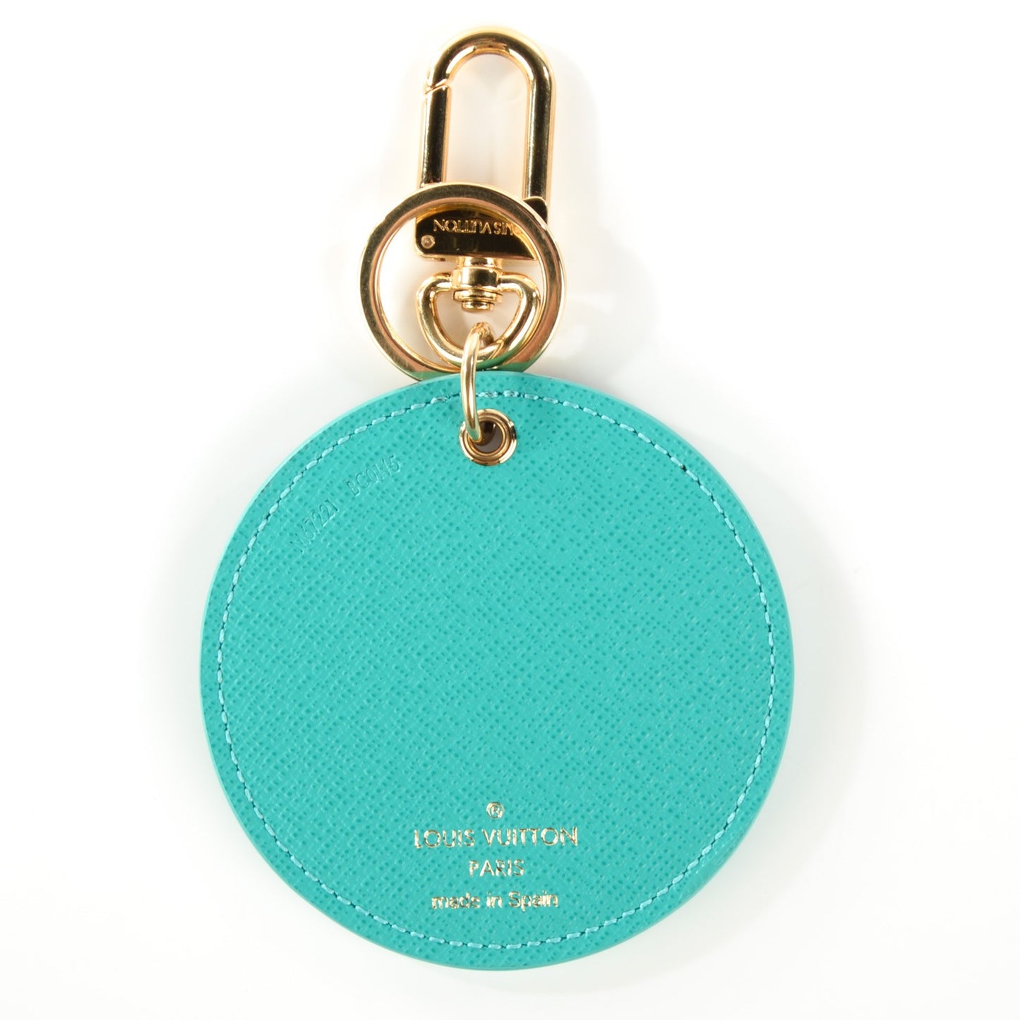 Monogram Illustre V Bag Charm Key Ring Turquoise