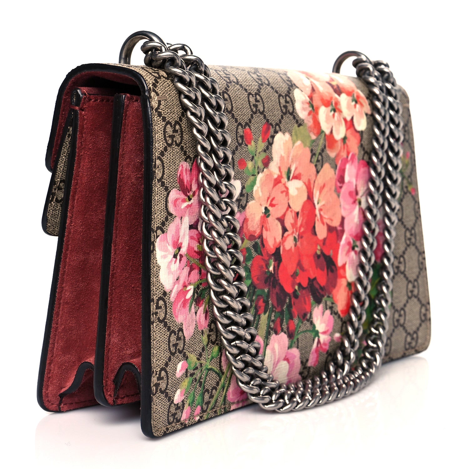 Gucci GG Supreme Monogram Blooms Small Dionysus Shoulder Bag Beige Multicolor Dry Rose 3 of 10