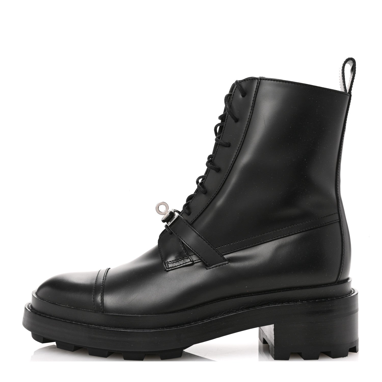 Hermes Glossed Calfskin Funk Ankle Boots 39 Black 1 of 11