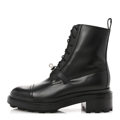 Hermes Glossed Calfskin Funk Ankle Boots 39 Black 1 of 11