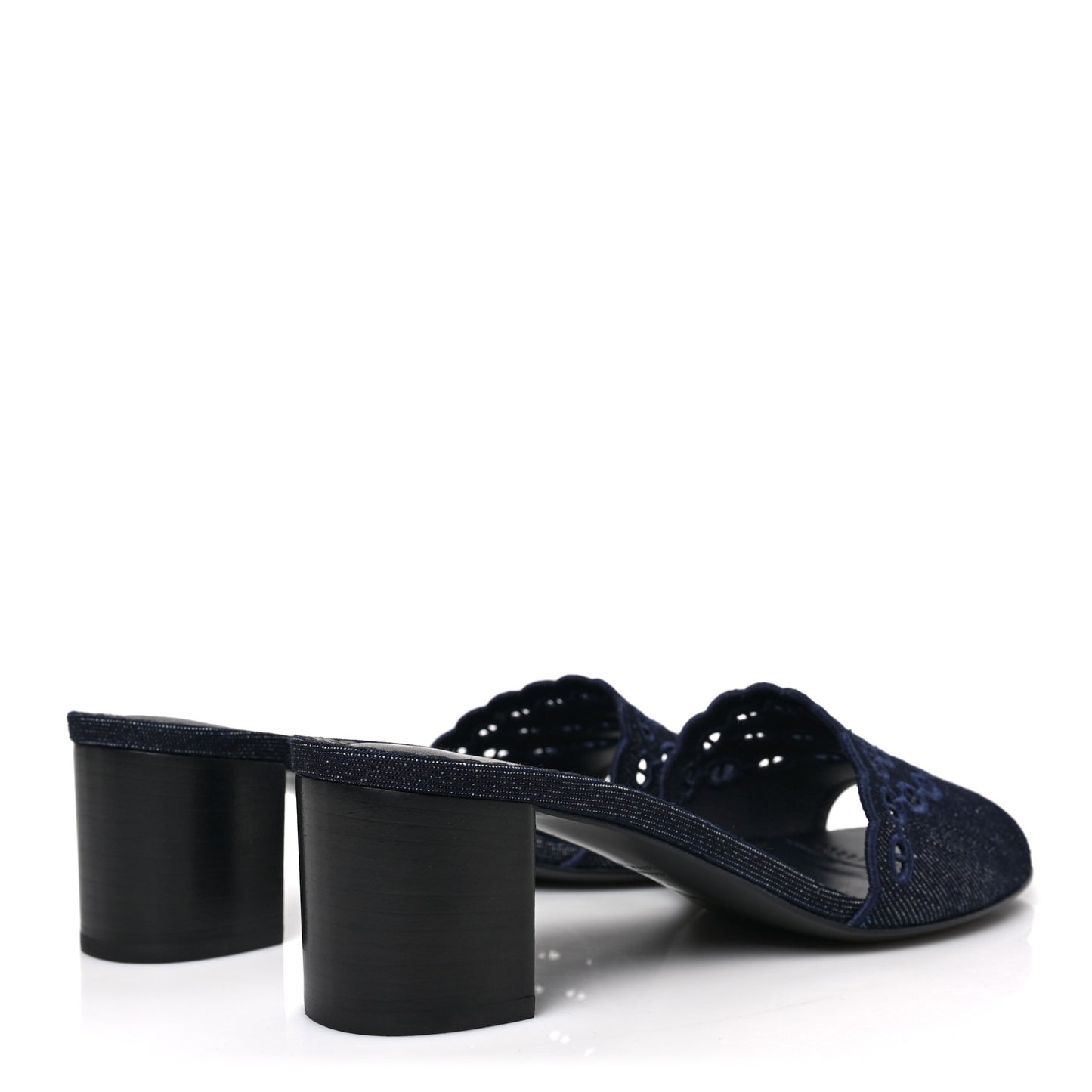 Denim Embroidered Gwladys Sandals 40 Bleu Brut Marine