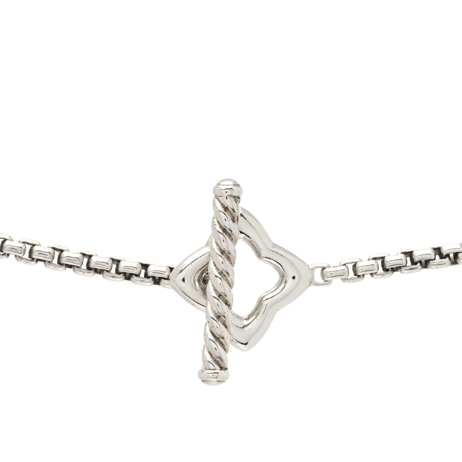 David Yurman Sterling Silver 18K Yellow Gold Quatrefoil Necklace 4 of 7