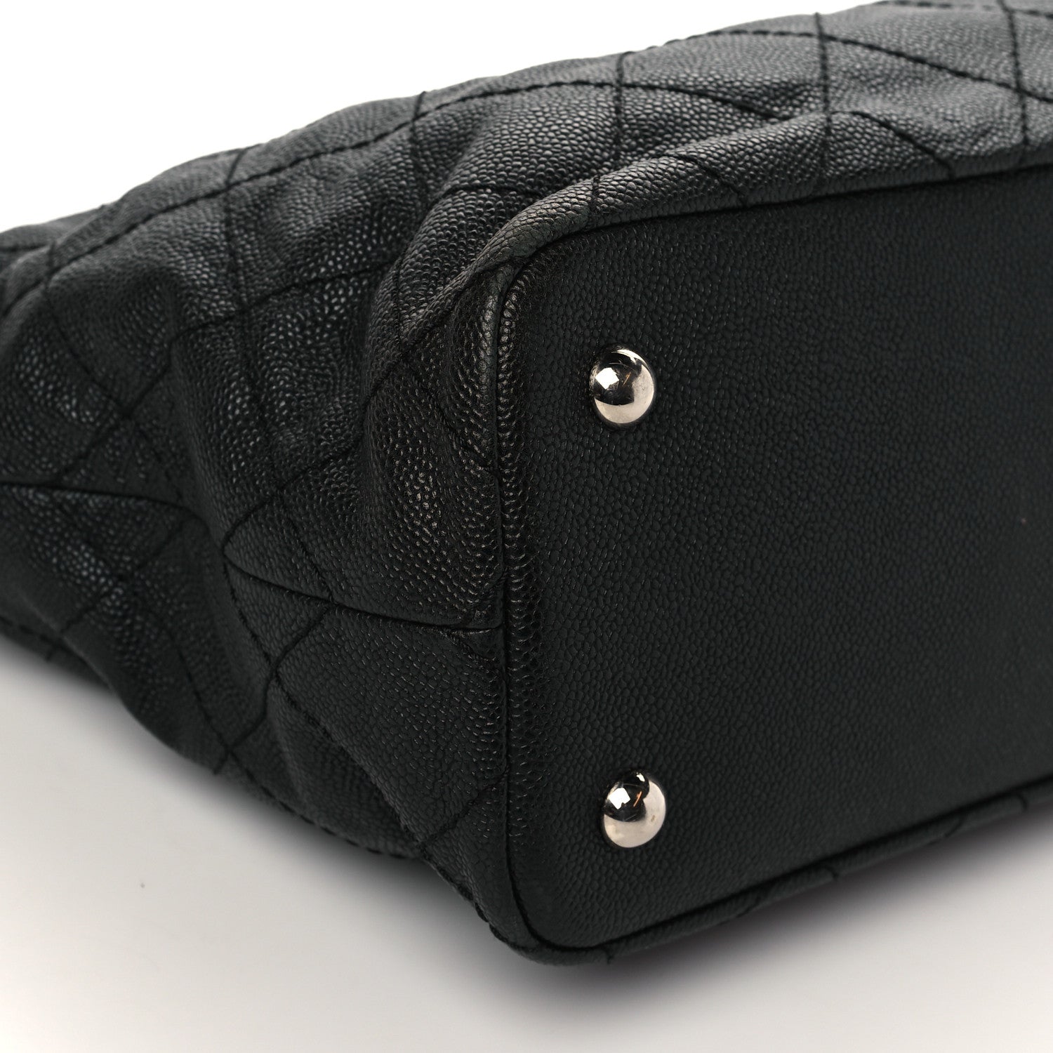Chanel Grained Calfskin Quilted Small Daily Shopping Tote Black 8 of 9