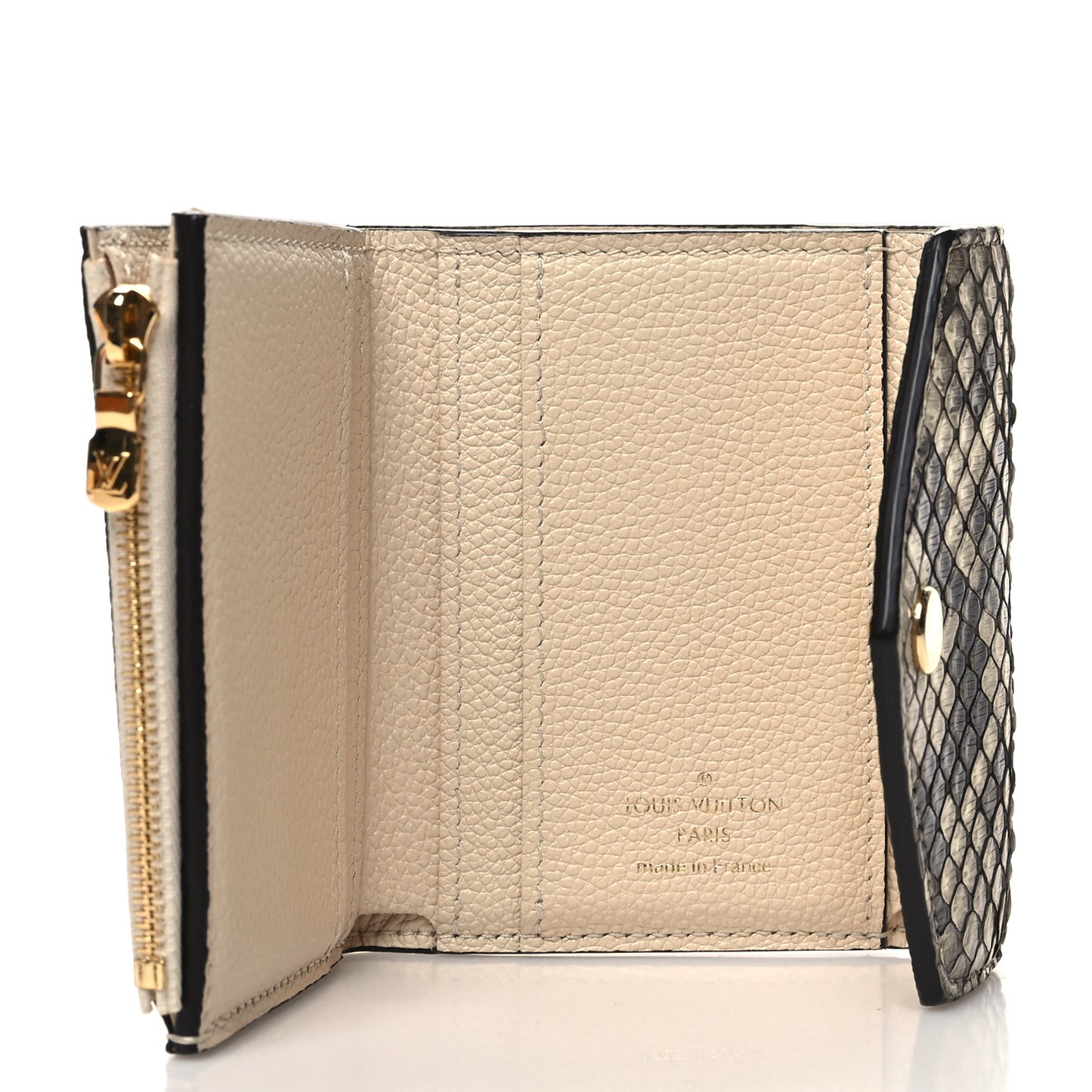 Snakeskin Empreinte Zoe Wallet Creme