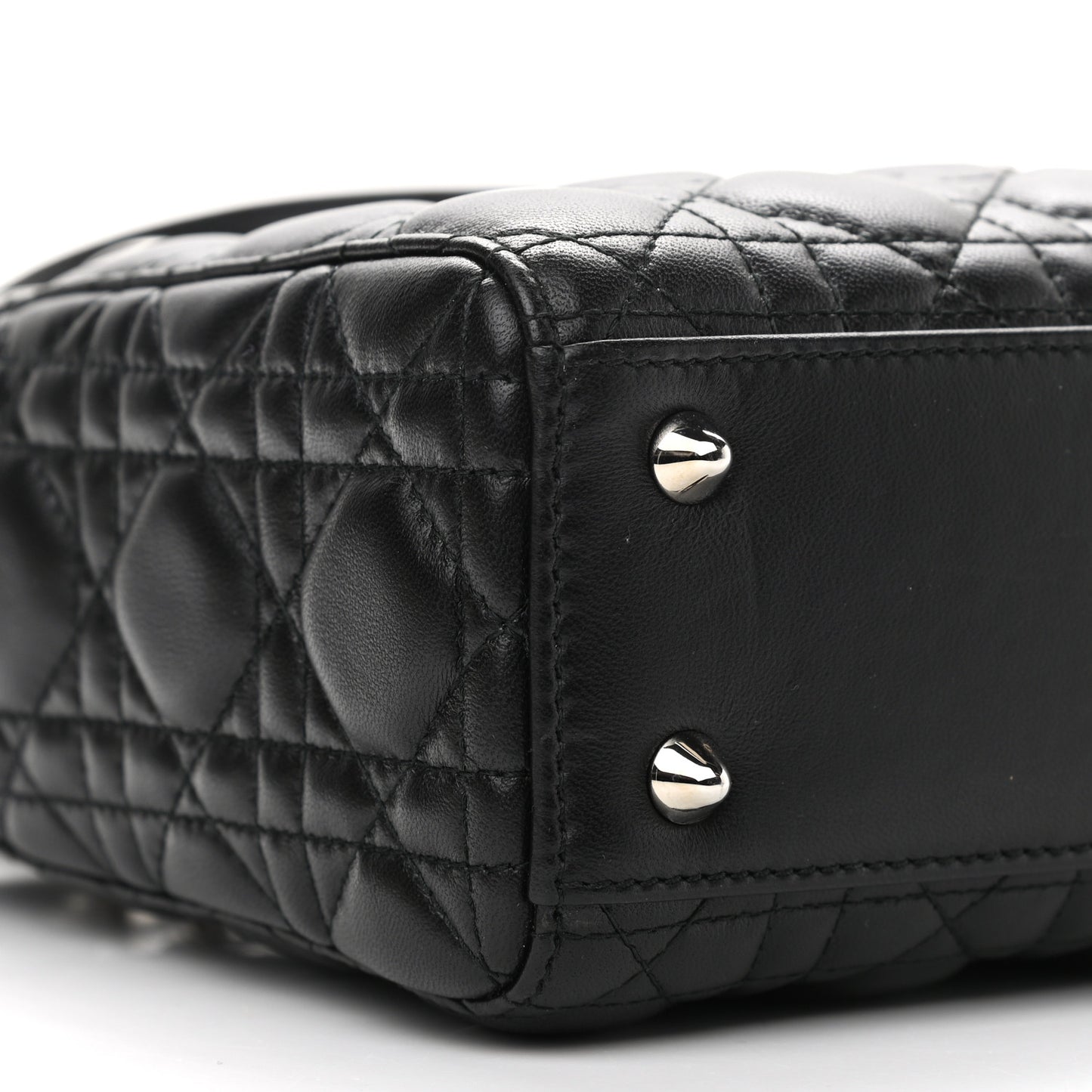 Lambskin Cannage Small Lucky Badges My Lady Dior Black