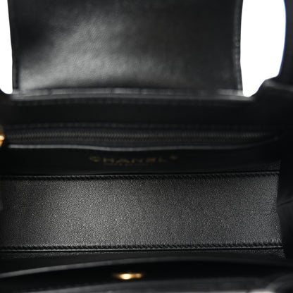 Chanel Shiny Aged Calfskin Quilted Nano Kelly Shopper Black 5 of 10