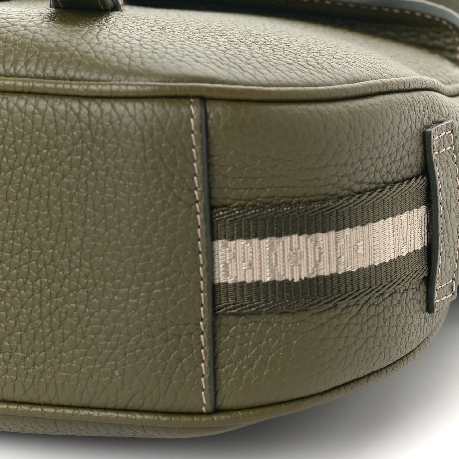 Christian Dior Grained Calfskin Mini Soft Saddle Bag Olive 7 of 8
