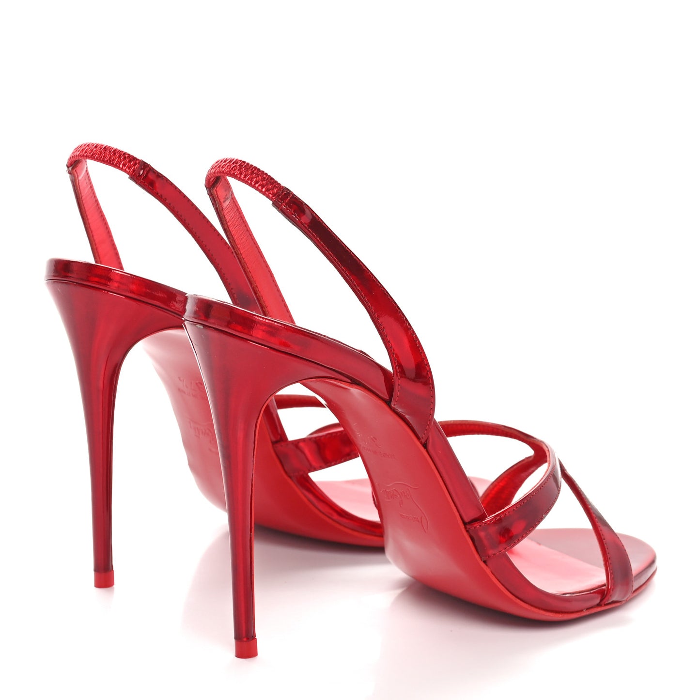 Metallic Patent Psychic Emilie 100 Slingback Sandals 37.5 Loubi