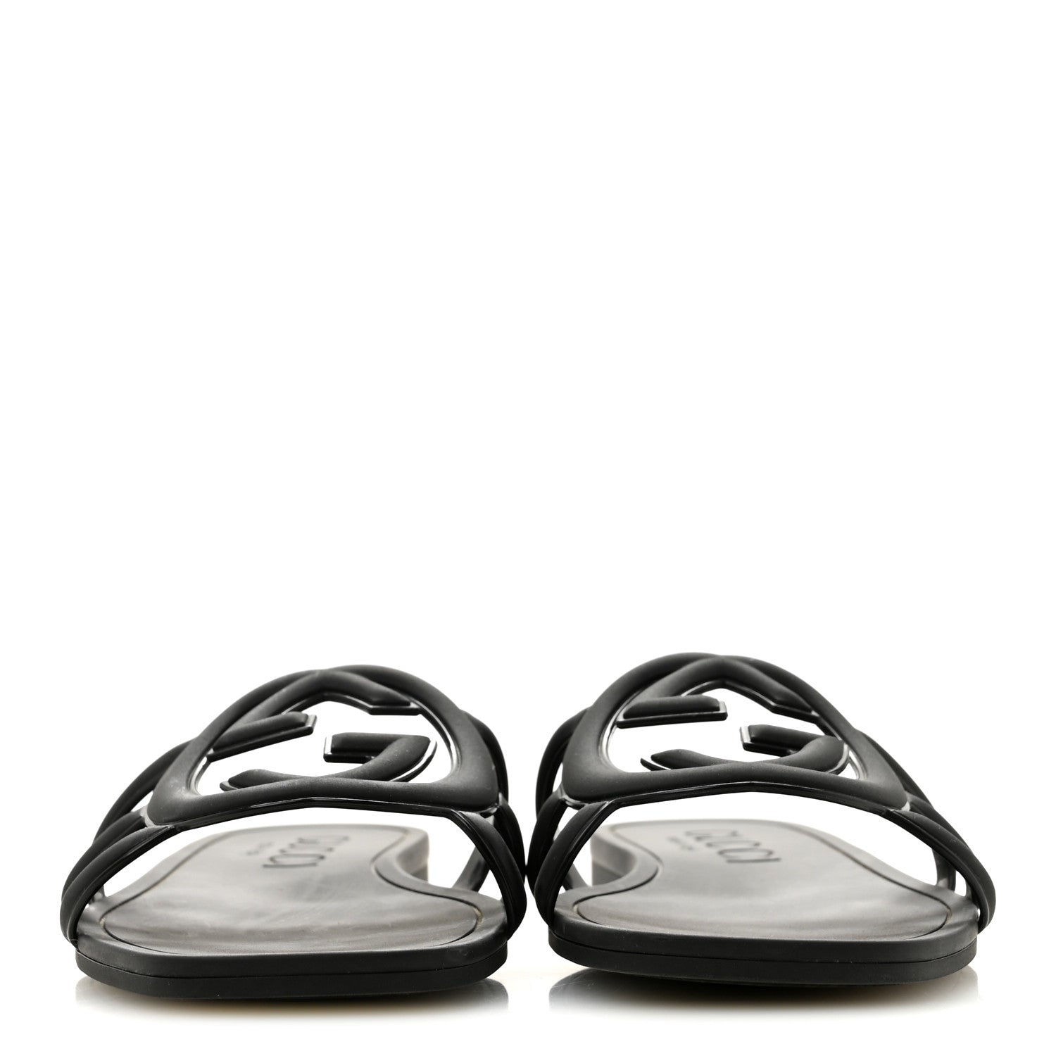 Gucci Rubber Womens Interlocking G Slide Sandals 36 Black 3 of 10