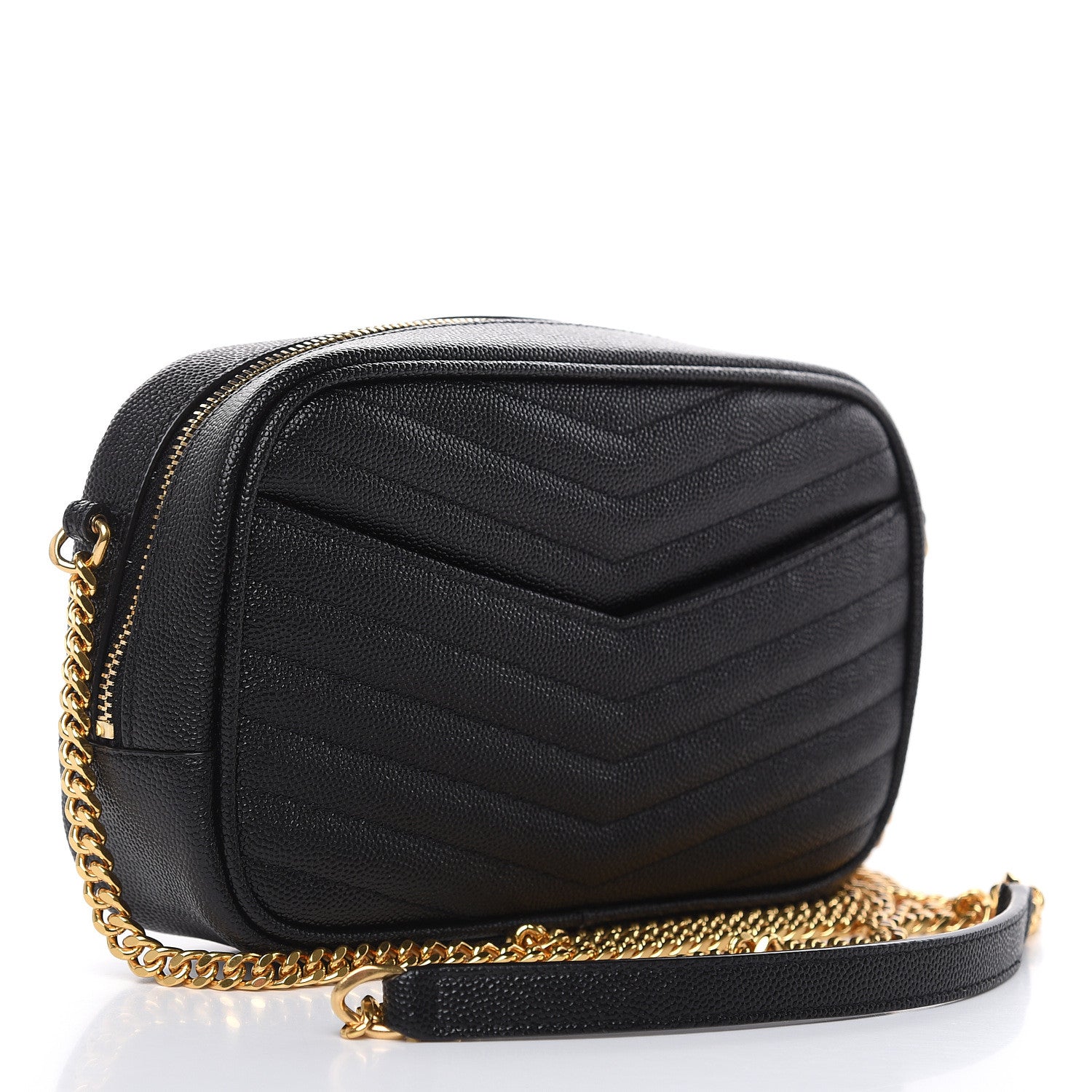 Saint Laurent Grain De Poudre Matelasse Monogram Mini Lou Camera Bag Black 3 of 10