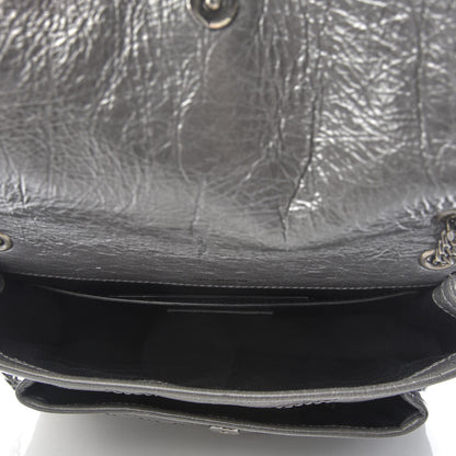 Saint Laurent Crinkled Calfskin Matelasse Monogram Baby Niki Chain Satchel Storm 5 of 12