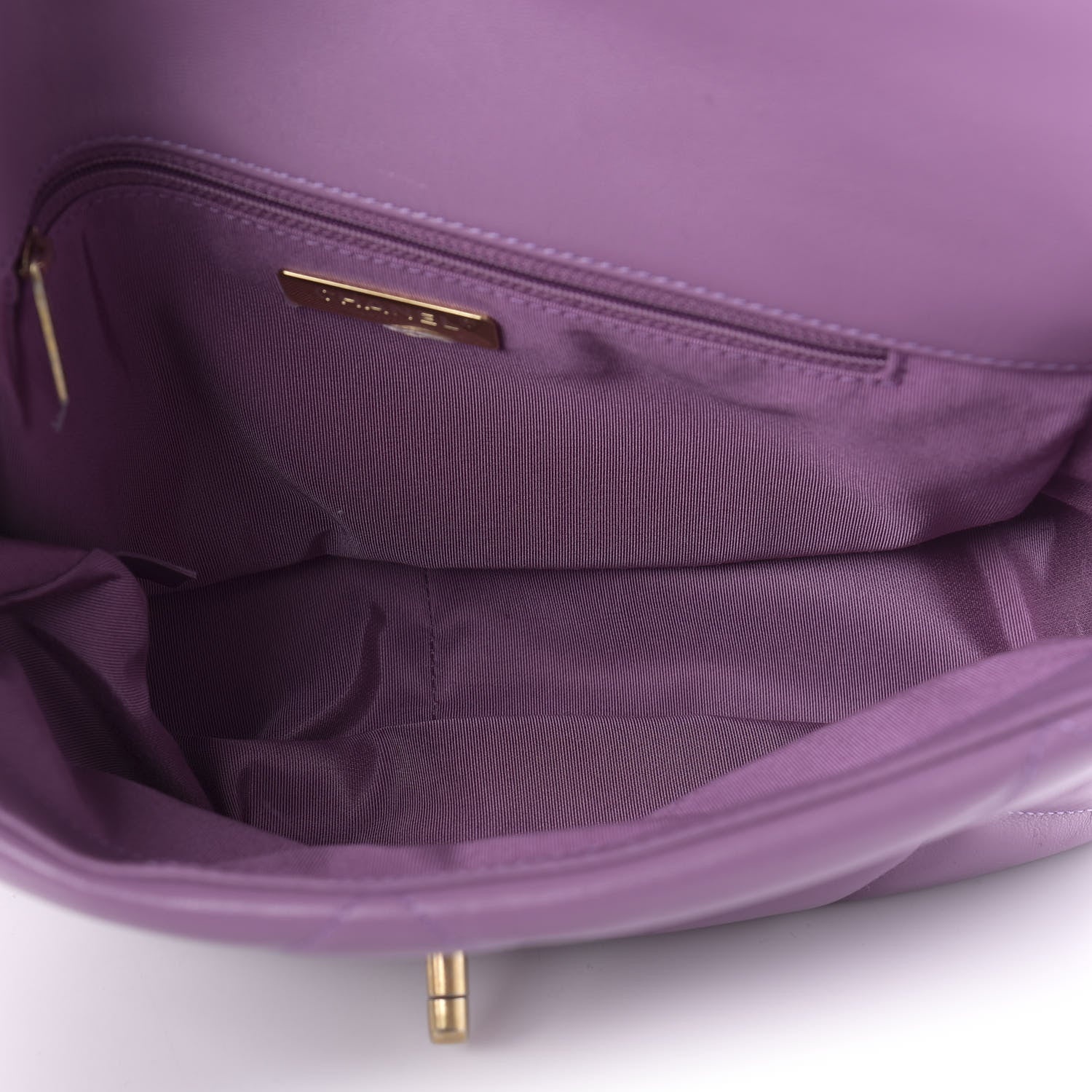 Chanel Goatskin Quilted Medium 19 Flap Violet Purple 5 of 11