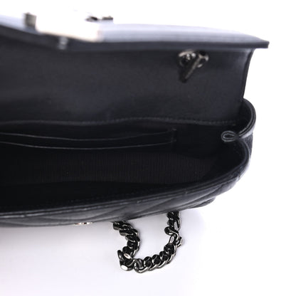 Saint Laurent Sheepskin Matelasse Chevron Monogram Classic Baby Chain Bag Black 4 of 4