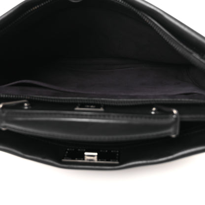 Fendi Vitello Grace FF 1974 Embossed Large Peekaboo Iconic Fit Satchel Black 5 of 12