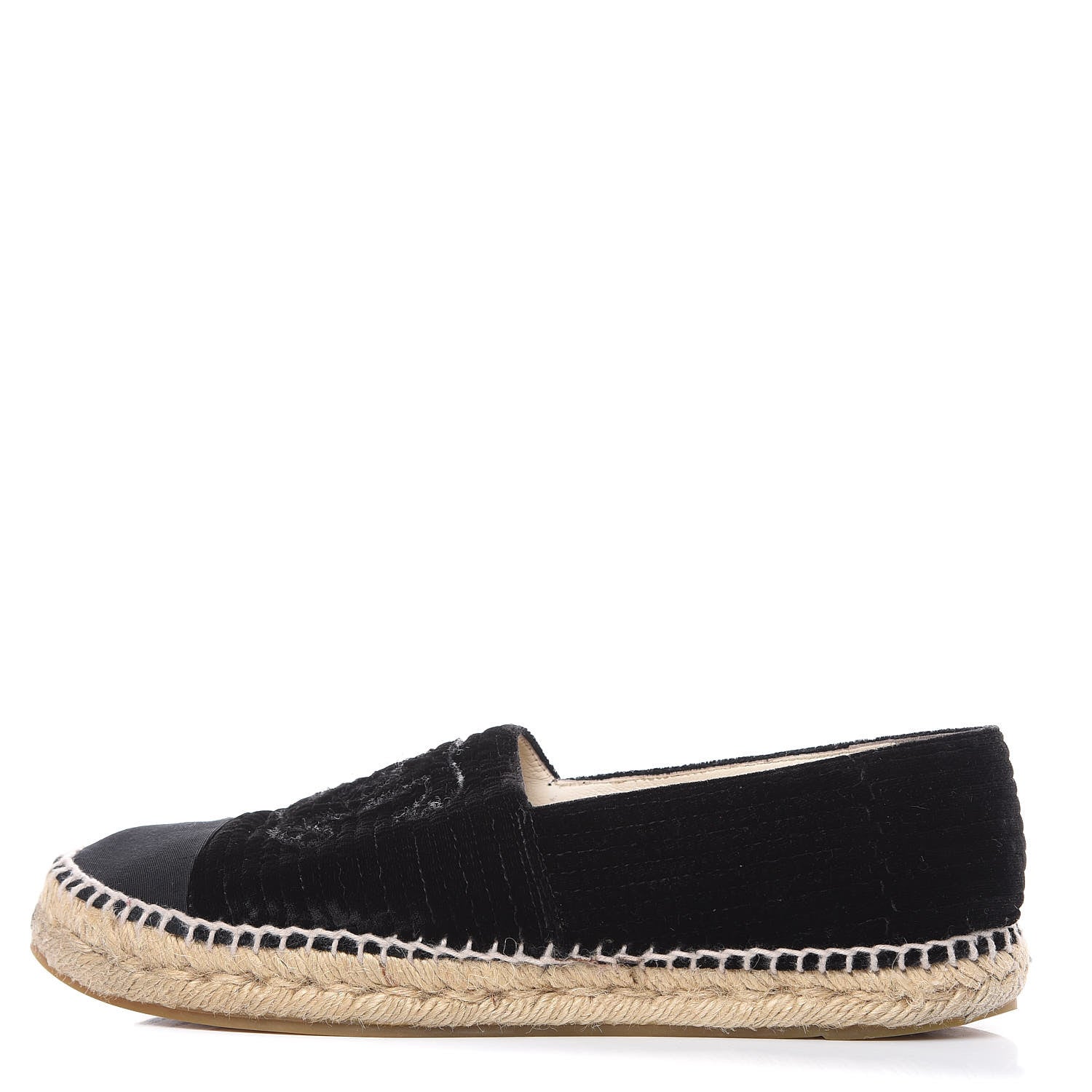 Chanel Velvet Grosgrain CC Espadrilles 42 Black 1 of 14