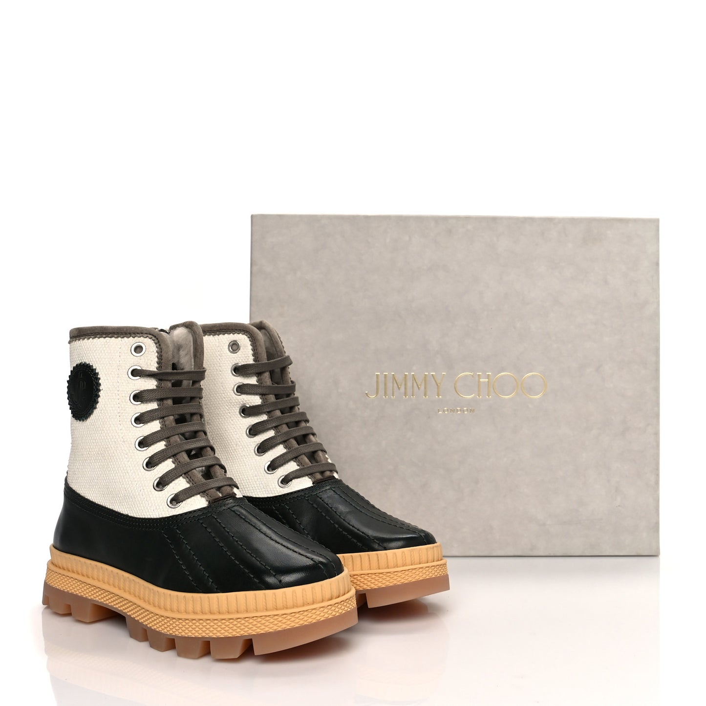 Calfskin Shearling Oskar Boot 36.5 Sea Green Latte