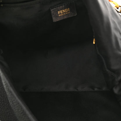 Fendi Vitello Savana Big Mama Baguette Black Tartaruga Natural 5 of 15