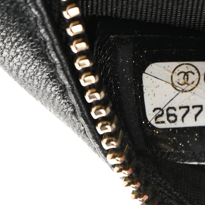 Chanel Lambskin Quilted Studded Round Clutch With Chain Black 7 of 9
