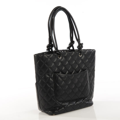 Chanel Calfskin Quilted Medium Cambon Tote Black White 3 of 9