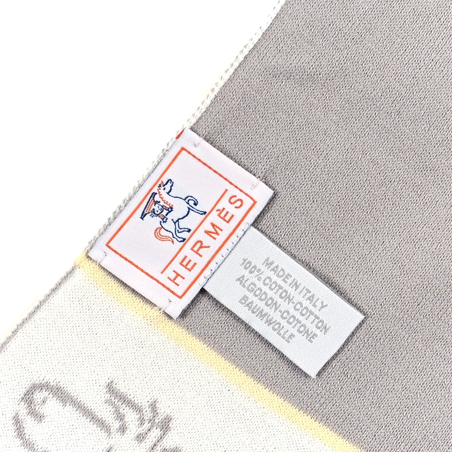 Hermes Cotton Cabriole Blanket Gris Perle 3 of 3