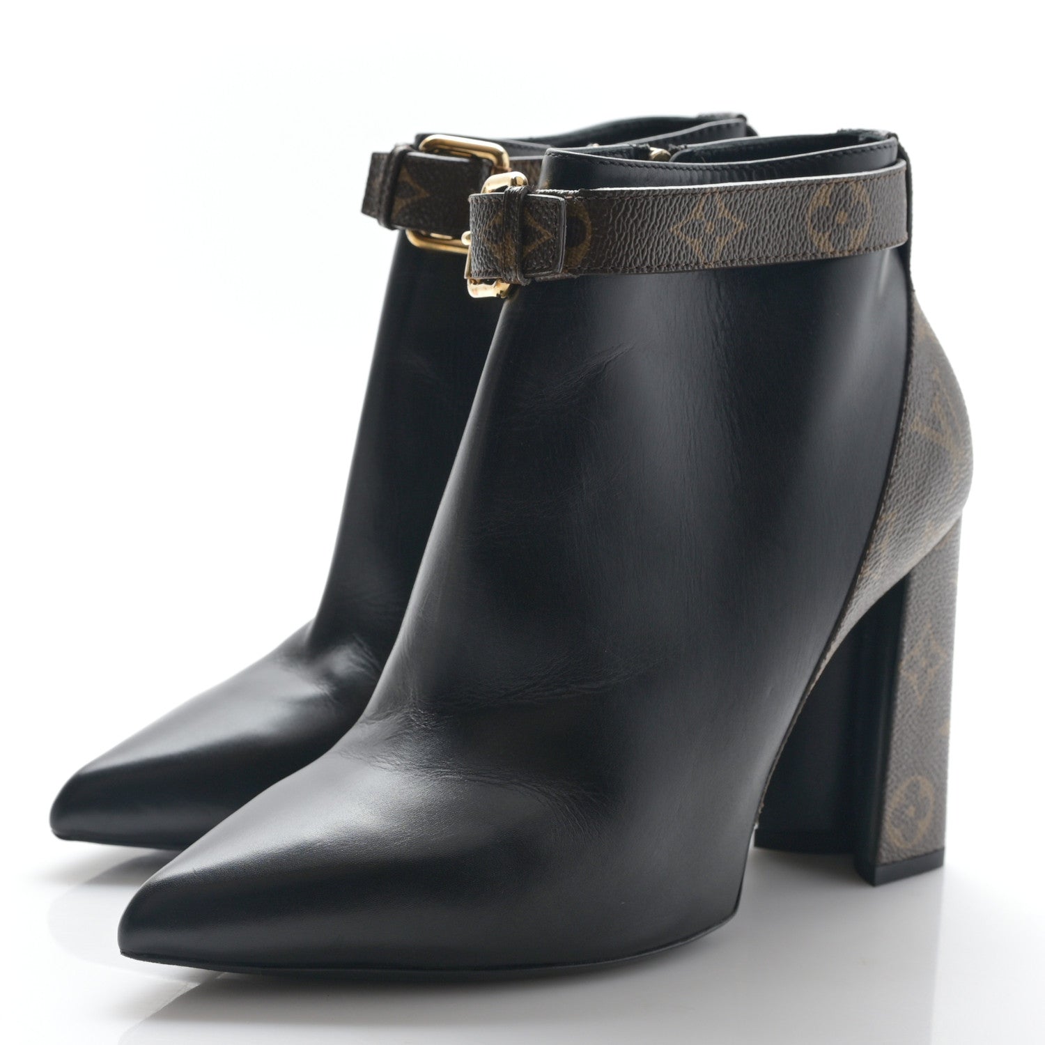 Louis Vuitton Calfskin Patent Monogram Matchmake Low Boots 39.5 3 of 7
