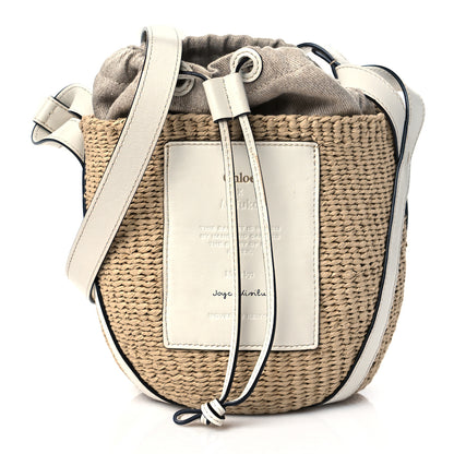 Chloe Raffia Calfskin Small Basket White 1 of 11