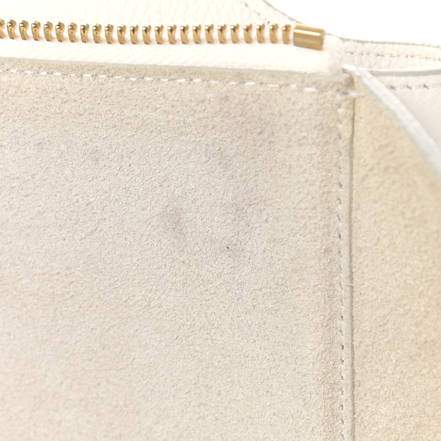 Baby Grained Calfskin Small Tri-Fold Bag White