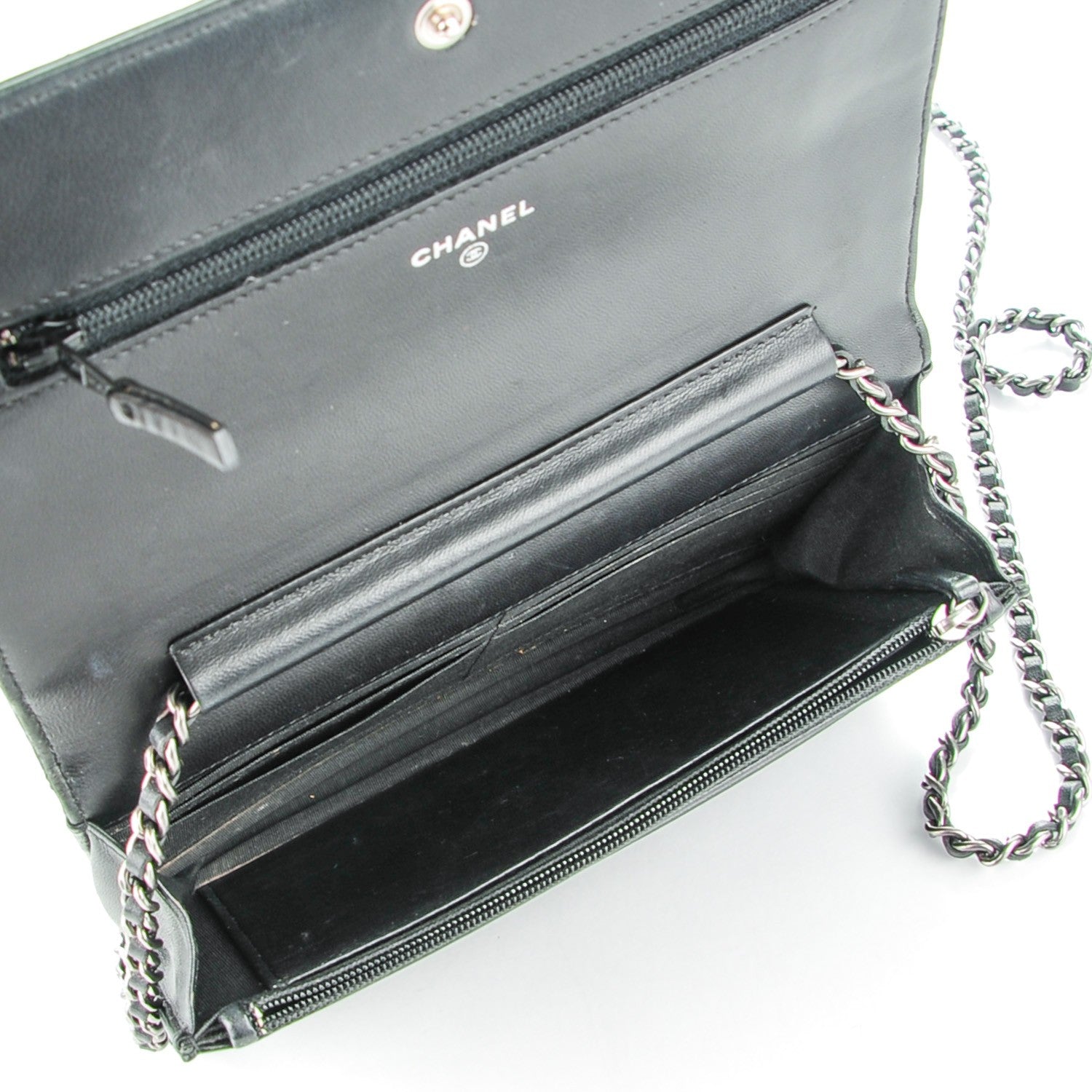 Chanel Lambskin Quilted Coco Boy Wallet On Chain WOC Black 5 of 8