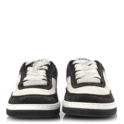 Chanel Suede Kidskin Womens CC Sneakers 40.5 Black White 3 of 11