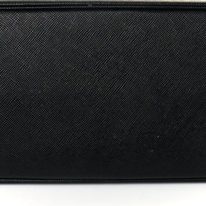 Prada Saffiano Cuir Medium Double Bag Black Fuoco 22 of 25