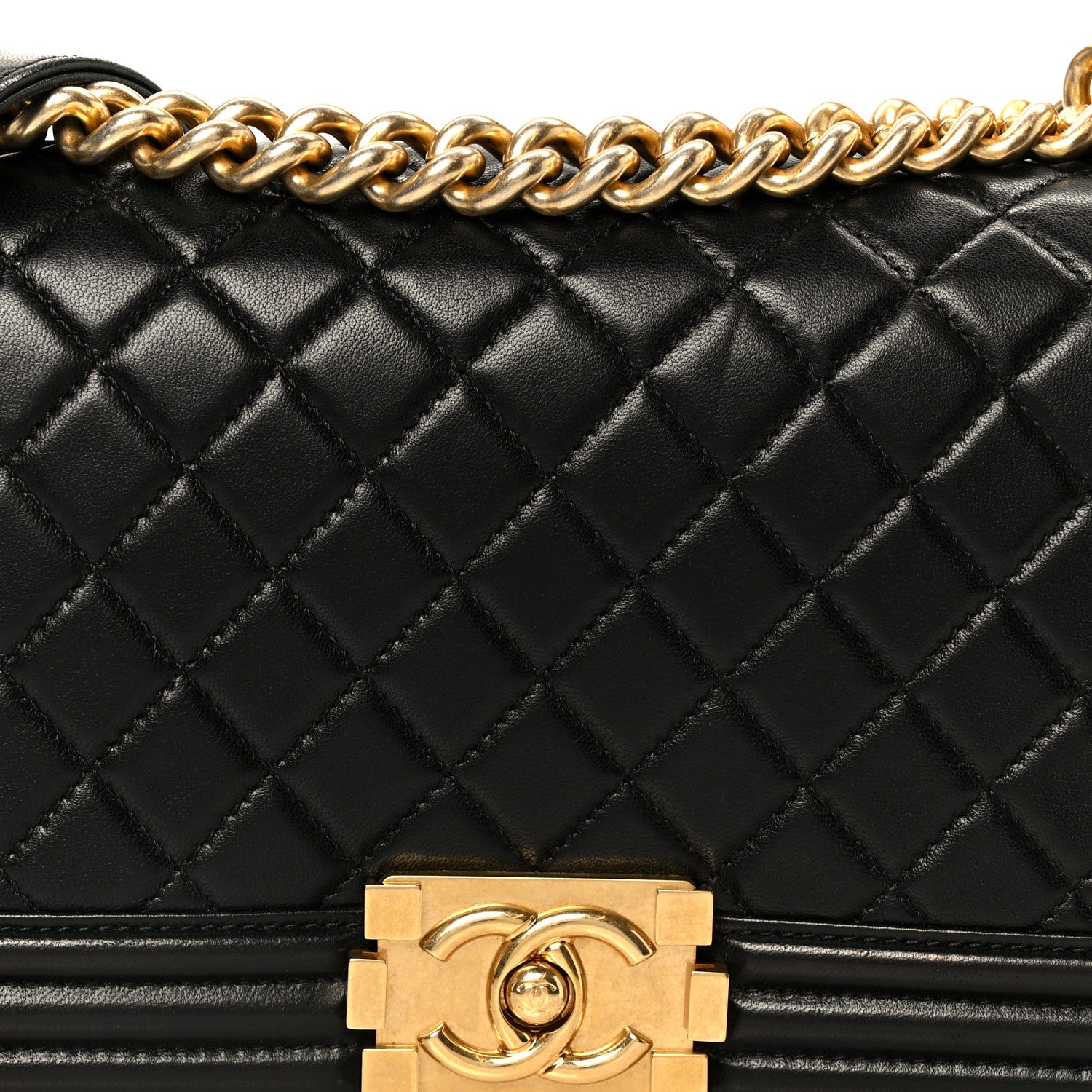 Chanel Lambskin Quilted Medium Boy Flap Black 8 of 11