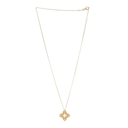 Roberto Coin 18K Yellow Gold Diamond Petite Venetian Princess Flower Pendant Necklace 2 of 4