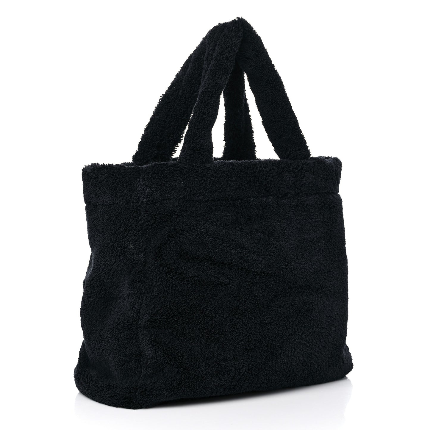 Terry Cloth Tote Bag Black White