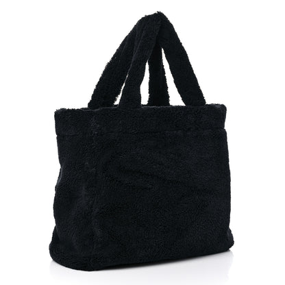 Prada Terry Cloth Tote Bag Black White 3 of 8