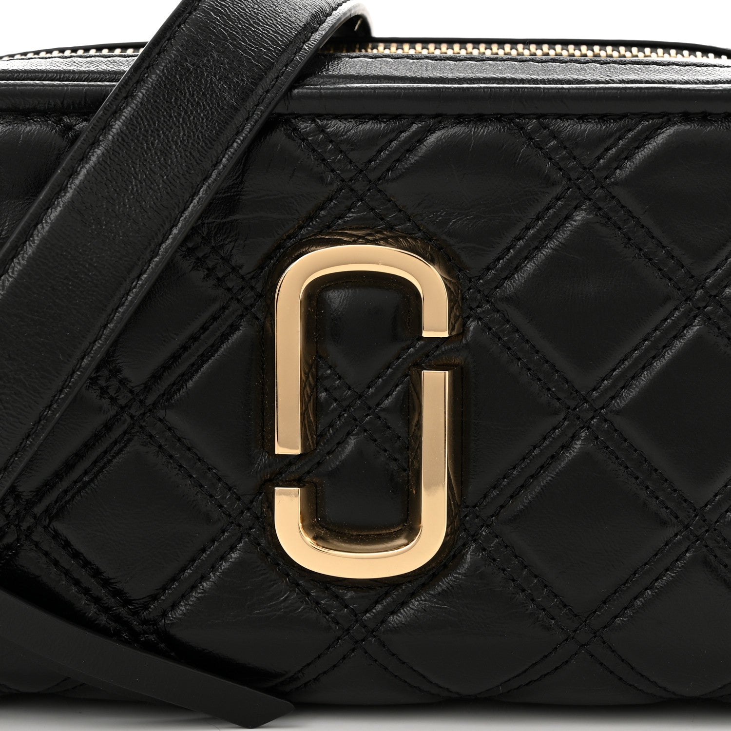 Marc Jacobs Natural Grain Calfskin Quilted The Softshot 21 Bag Black 9 of 11