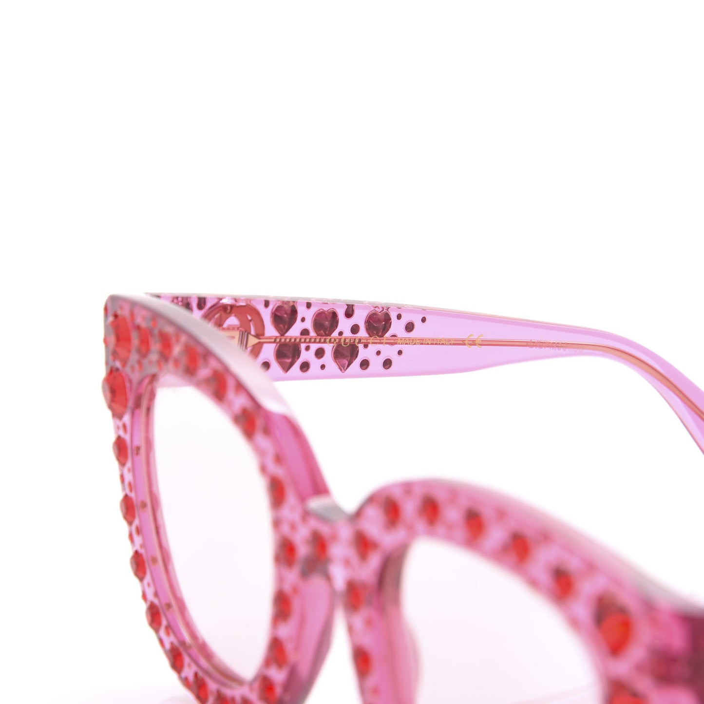 Acetate Crystal Heart GG0116S Sunglasses Fuchsia