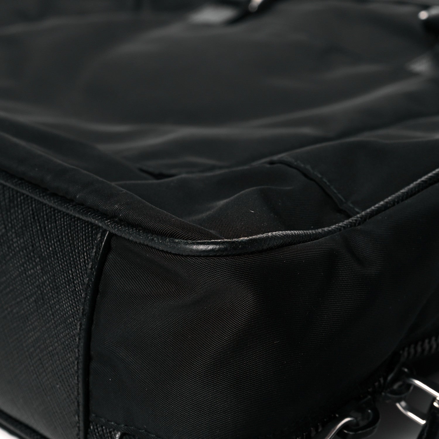 Prada Tessuto Nylon Saffiano Metal Triangle Logo Work Bag Black 5 of 15