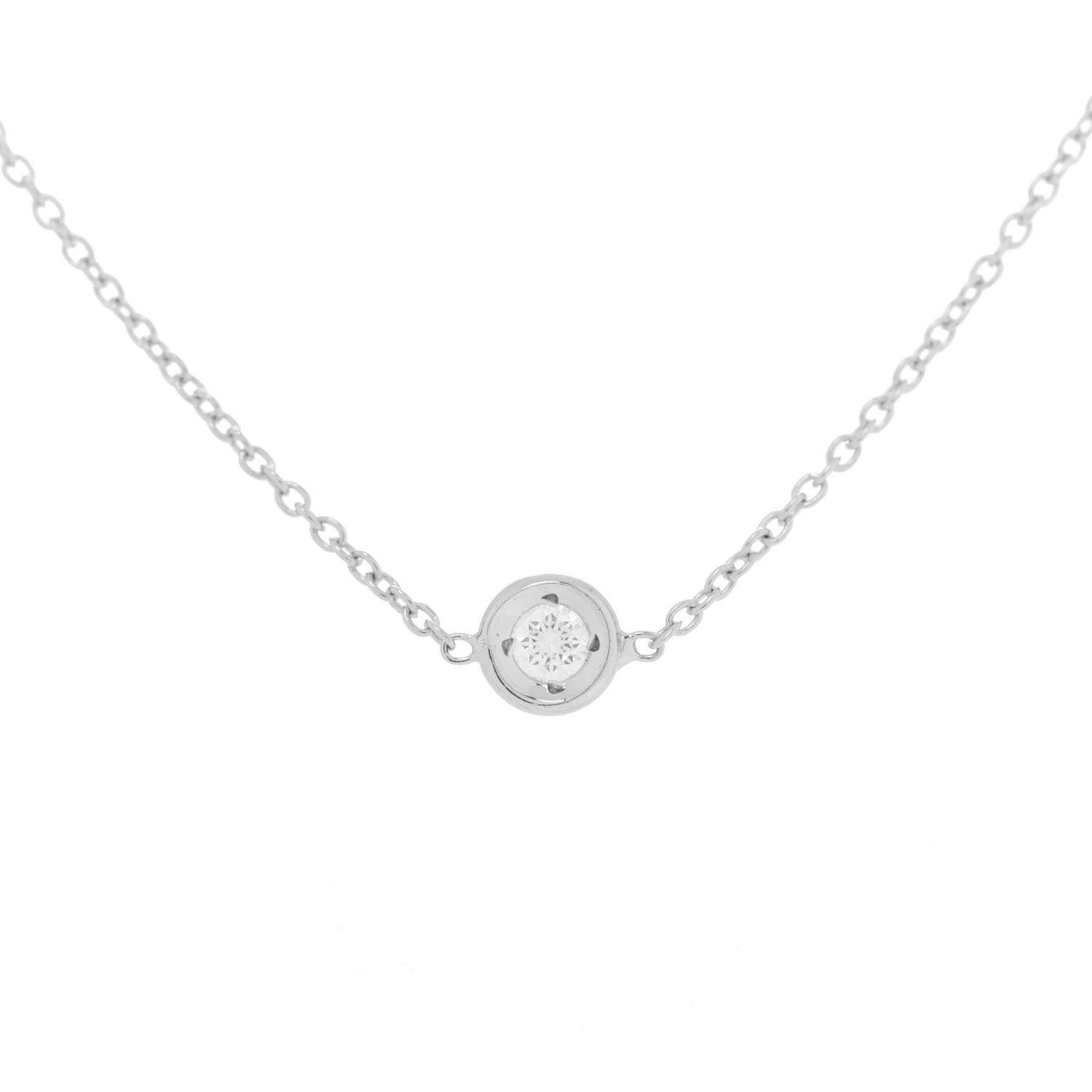 Roberto Coin 18K White Gold Diamond .29ctw Diamonds By The Inch Seven Station Necklace 4 of 6