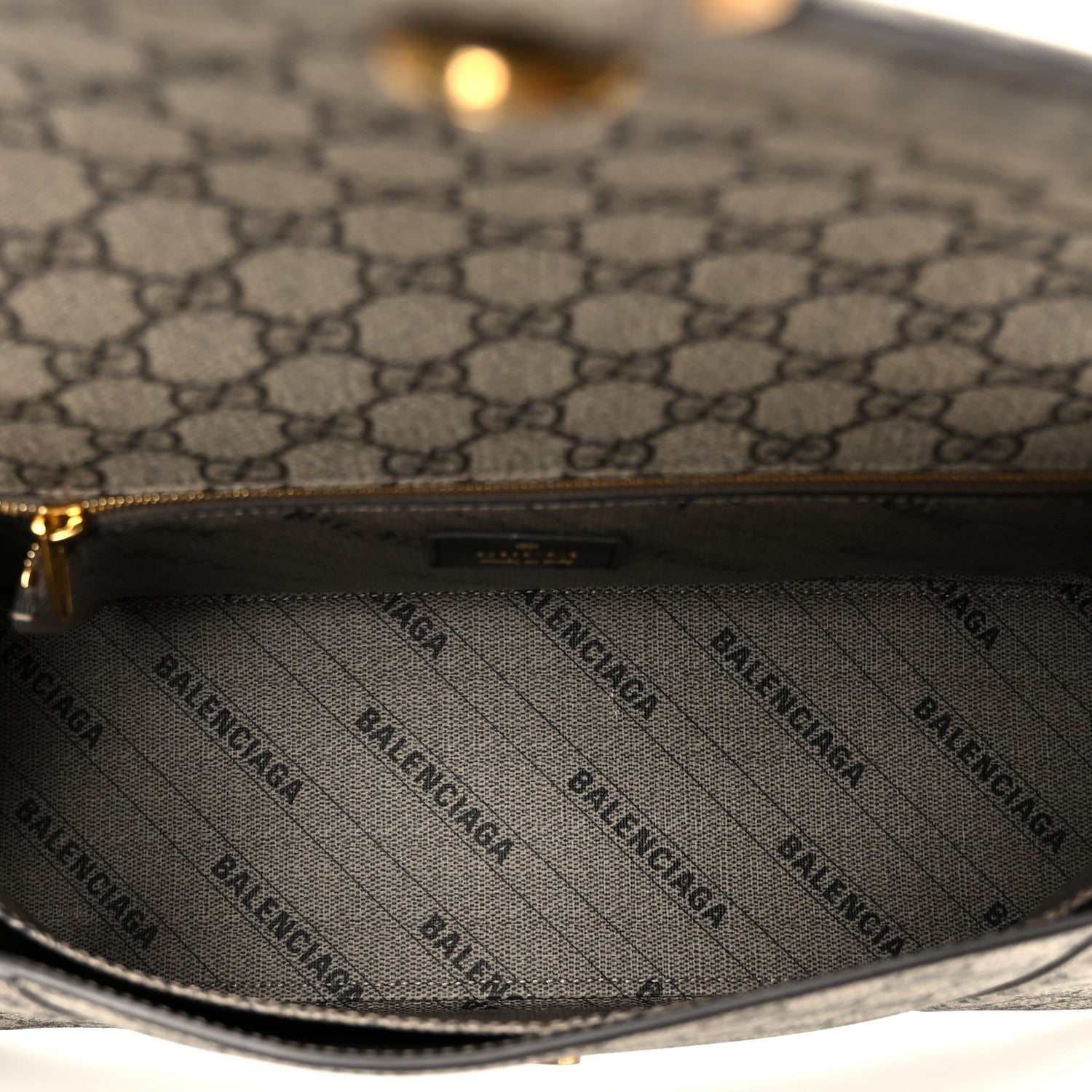 Balenciaga X GUCCI GG Supreme Monogram Medium Hourglass Top Handle Bag Beige Ebony 5 of 11