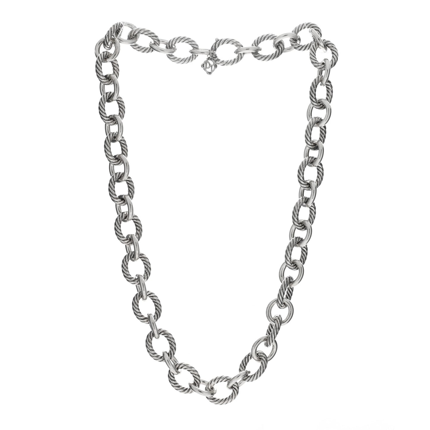 Sterling Silver 16mm Large Oval Link Necklace