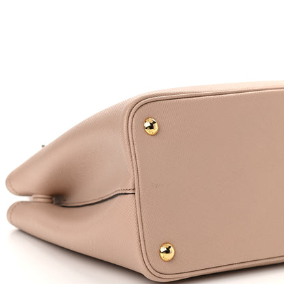 Prada Saffiano Cuir Small Double Bag Cammeo Black 7 of 8