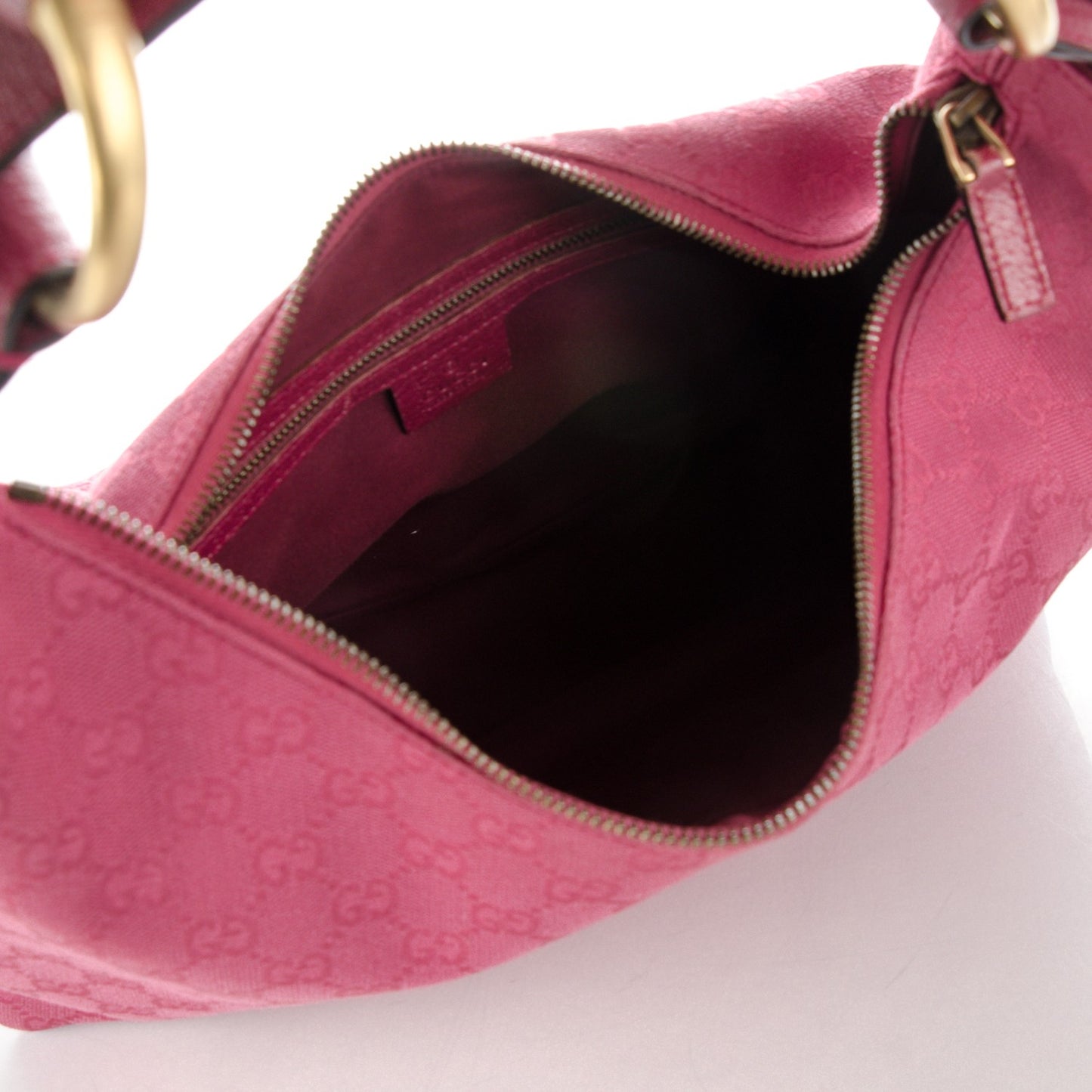 Monogram Medium Horsebit Chain Hobo Fuchsia
