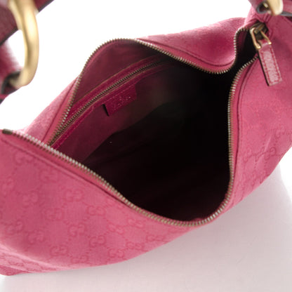 Gucci Monogram Medium Horsebit Chain Hobo Fuchsia 5 of 8