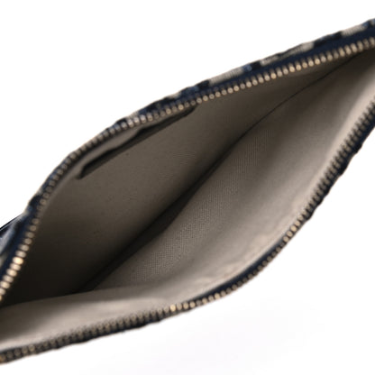 Christian Dior Oblique Saddle Pouch Clutch Blue 4 of 4