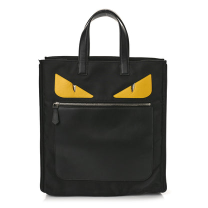 Fendi Nylon Vitello Liberty Dolce Monster Eyes Tote Black Sunflower 3 of 10