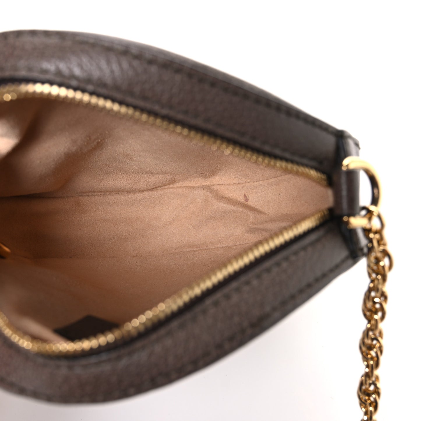 GG Supreme Monogram Web Mini Ophidia Round Shoulder Bag Brown