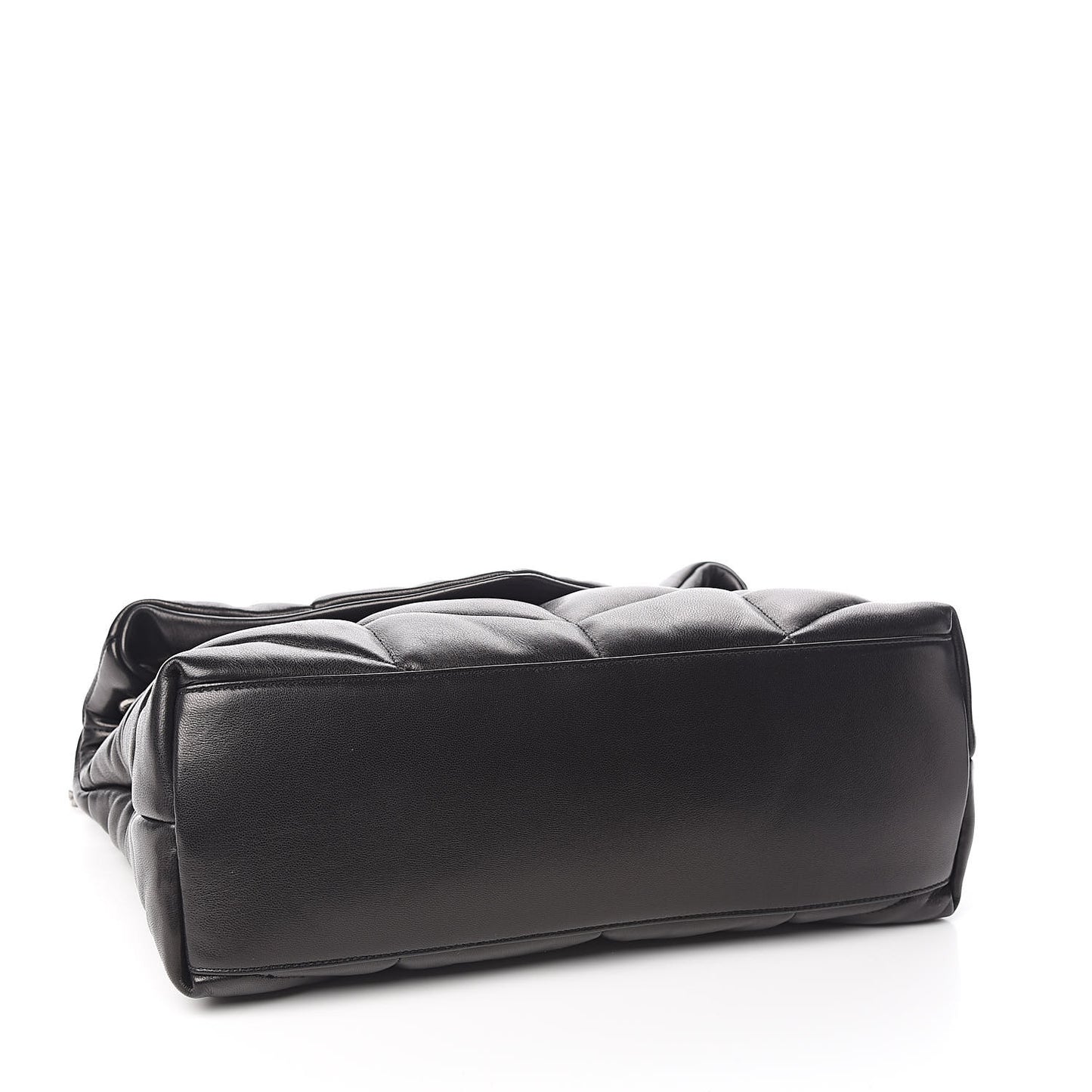 Lambskin Quilted Medium Loulou Puffer Monogram Chain Satchel Black