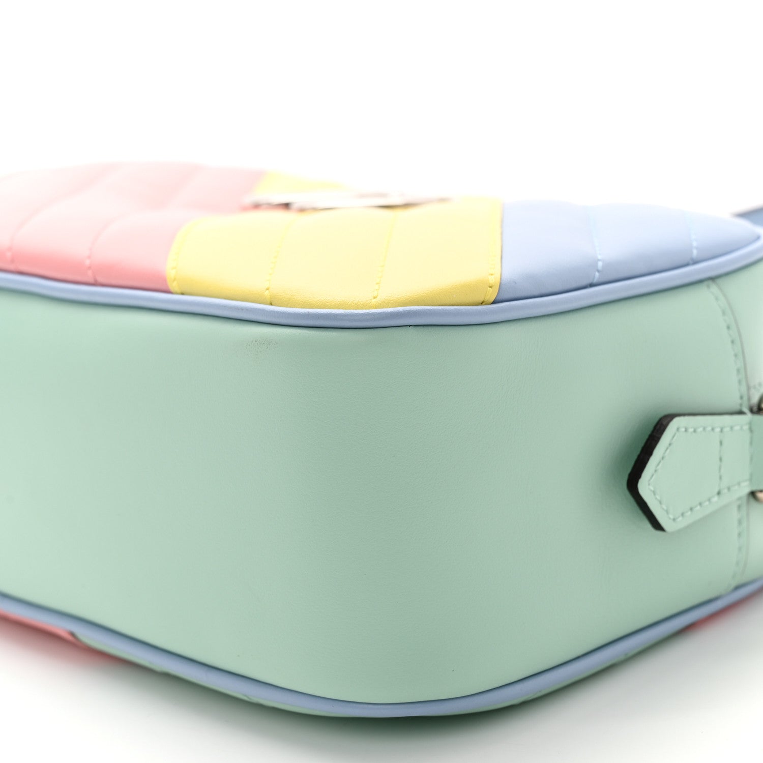 Gucci Calfskin Matelasse Diagonal Small GG Marmont Chain Shoulder Bag Multicolor Pastel 10 of 11